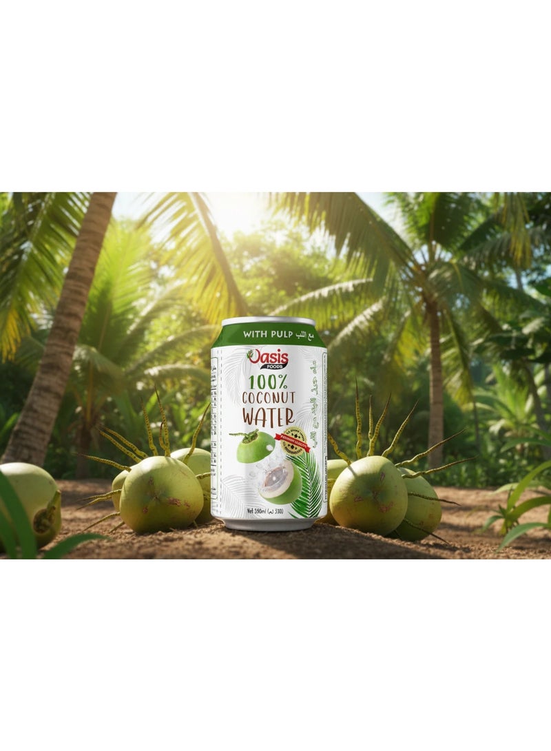 Oasis 100% Natural Coconut Water with Pulp – 24 Pack (330ml Each) - Image 4